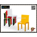 Colorful side plastic chairs for kids with backrest